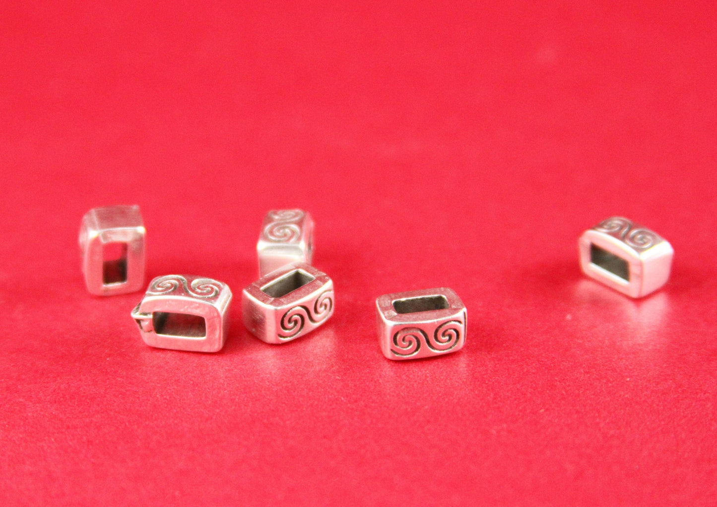 FS0161>>MADE in EUROPE 6 zamak sliders for 5mm cord, flat cord slider, zamak bar slider qty6