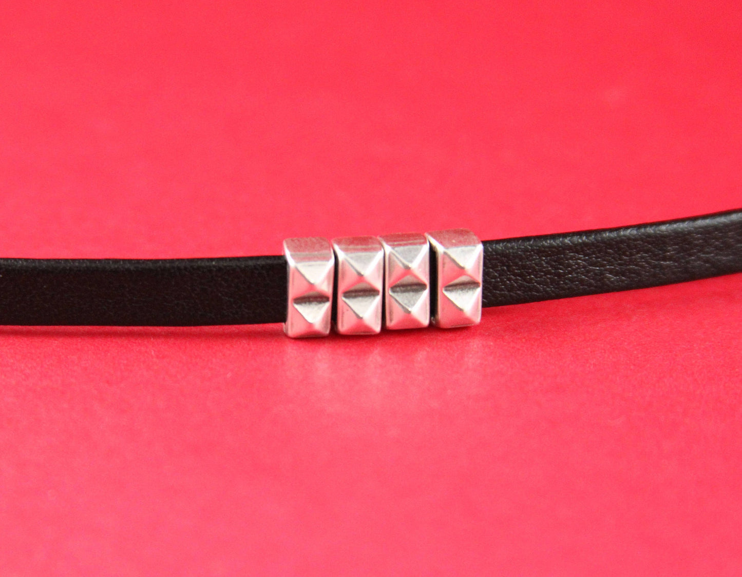 FS0171>>MADE in EUROPE 6 zamak sliders for 5mm cord, flat cord slider, zamak bar slider qty6