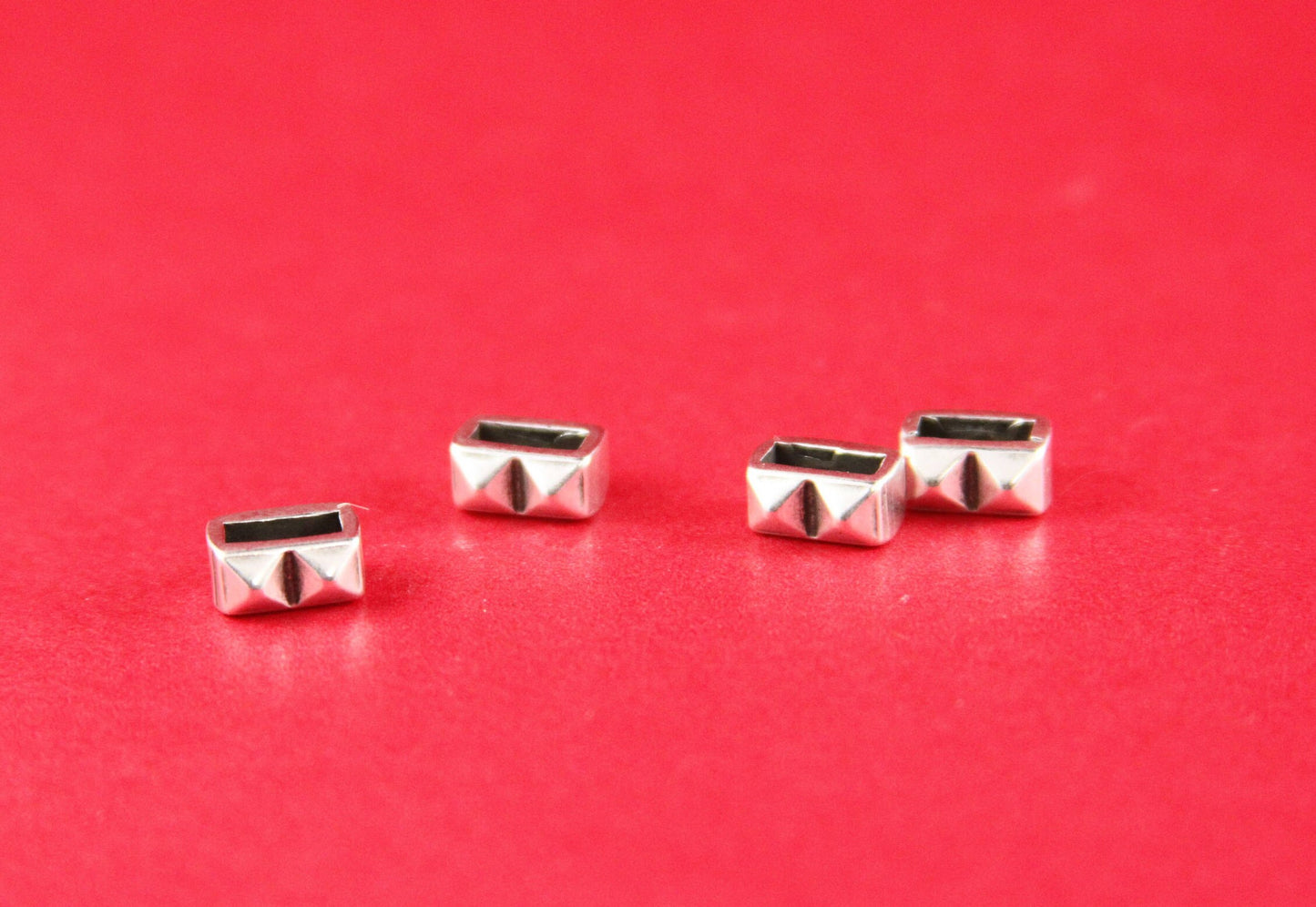 FS0171>>MADE in EUROPE 6 zamak sliders for 5mm cord, flat cord slider, zamak bar slider qty6