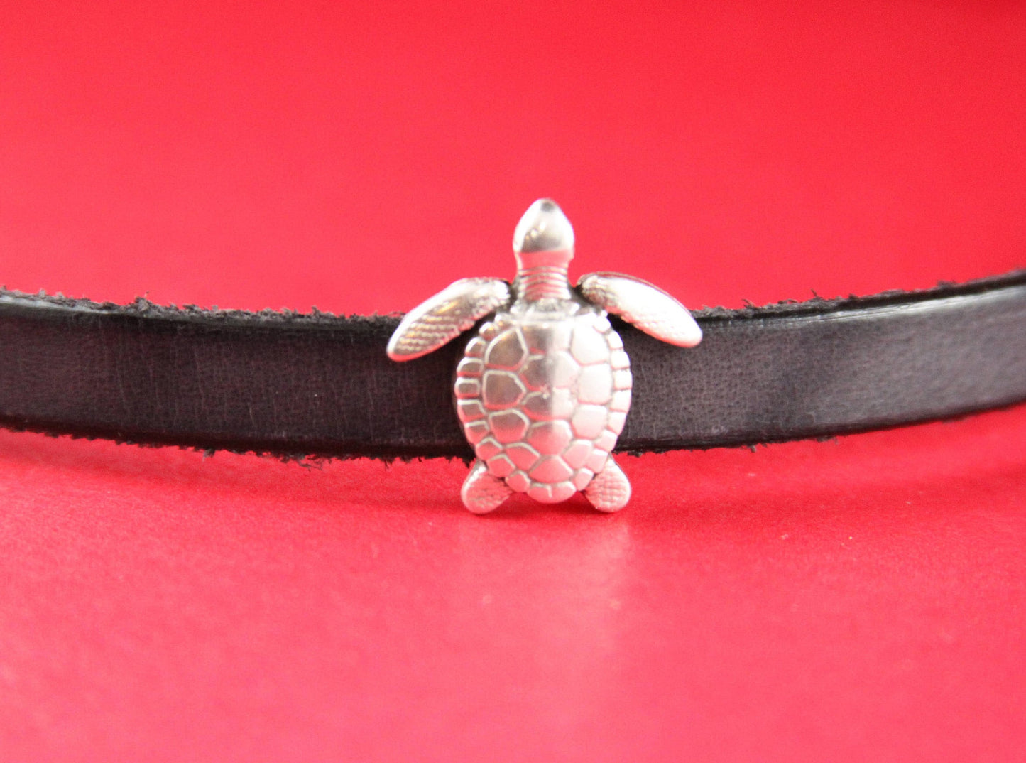 FS0178>>MADE in EUROPE turtle zamak slider, 10mm flat cord slider, 10mm leather cord turtle slider, zamak sliders Qty1