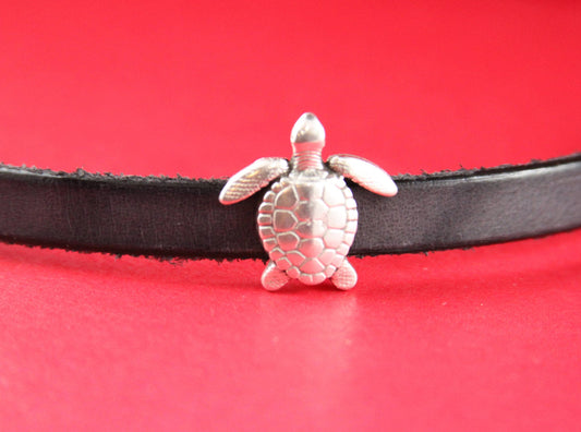 FS0178>>MADE in EUROPE turtle zamak slider, 10mm flat cord slider, 10mm leather cord turtle slider, zamak sliders Qty1