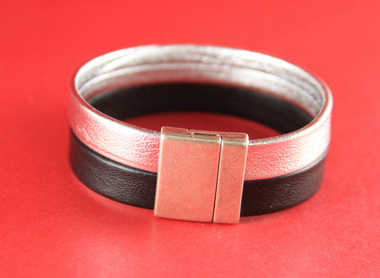FC0085>>MADE in EUROPE zamak clasp, 20mm flat cord clasp, large clasp, silver clasp Qty1