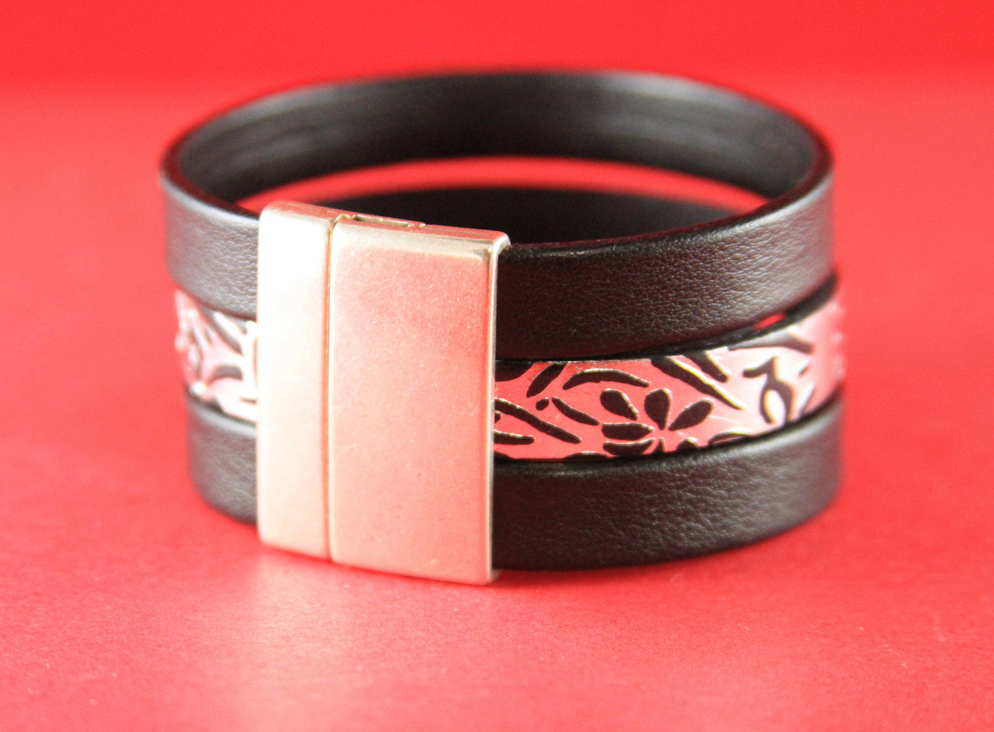 FC0097>> MADE in EUROPE flat cord magnetic clasp, 30mm flat cord clasp, large magnetic clasp (78933/30) qty1