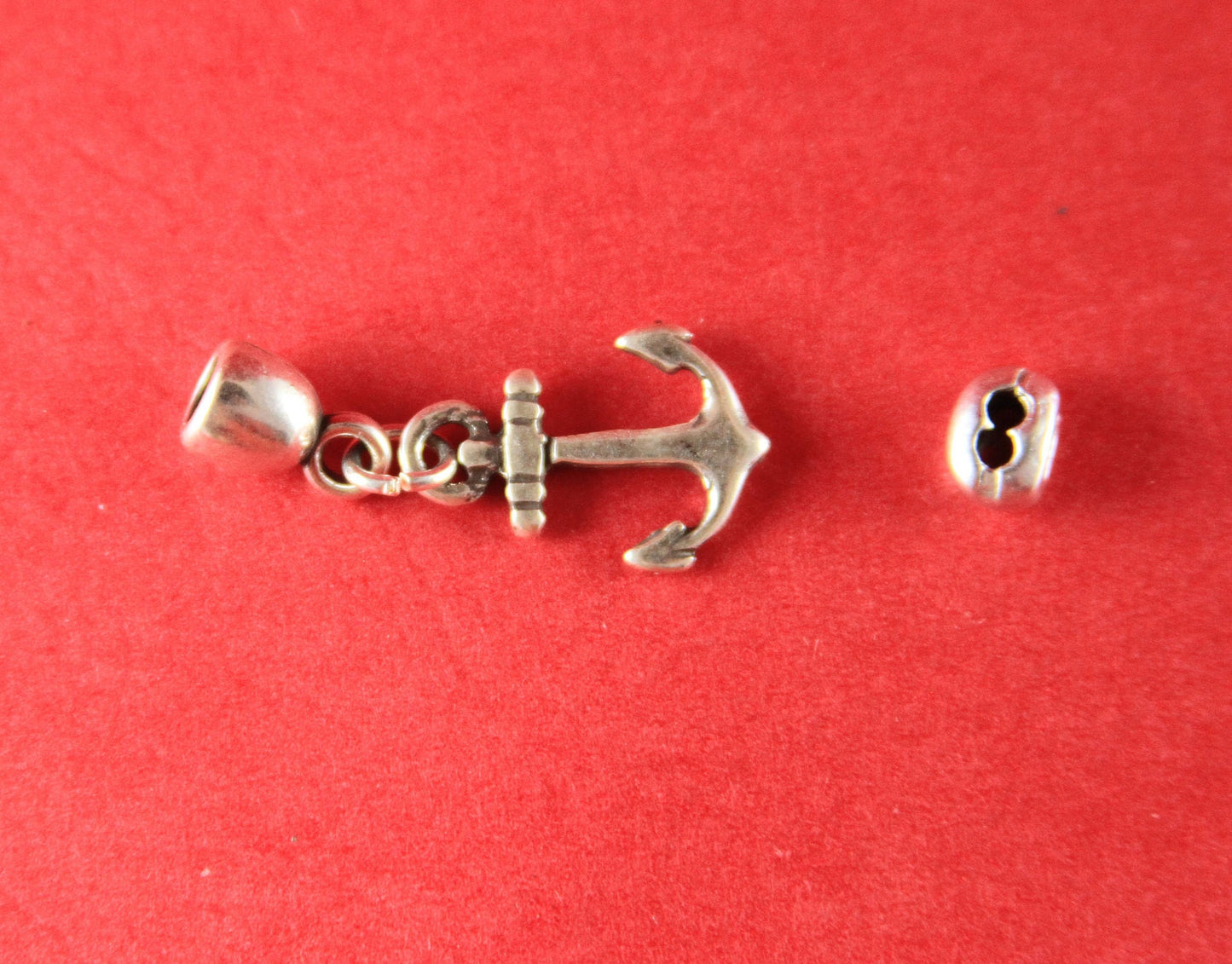 RC0054>>MADE IN EUROPE anchor hook clasp with strand separator, 2mm leather cord clasp, round leather cord clasp(77974/04) Qty1set