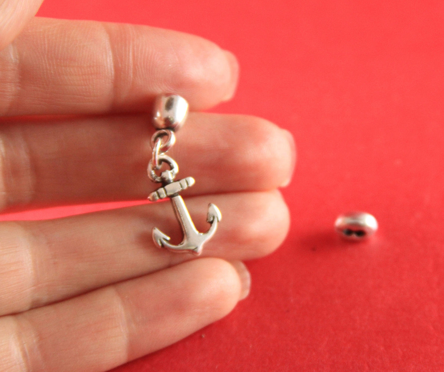 RC0054>>MADE IN EUROPE anchor hook clasp with strand separator, 2mm leather cord clasp, round leather cord clasp(77974/04) Qty1set