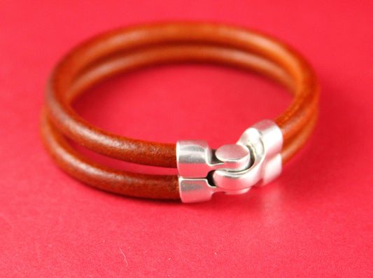 RC0021>>MADE in EUROPE zamak 5mm cord clasp, double clasp, two strand bracelet zamak clasp Qty1