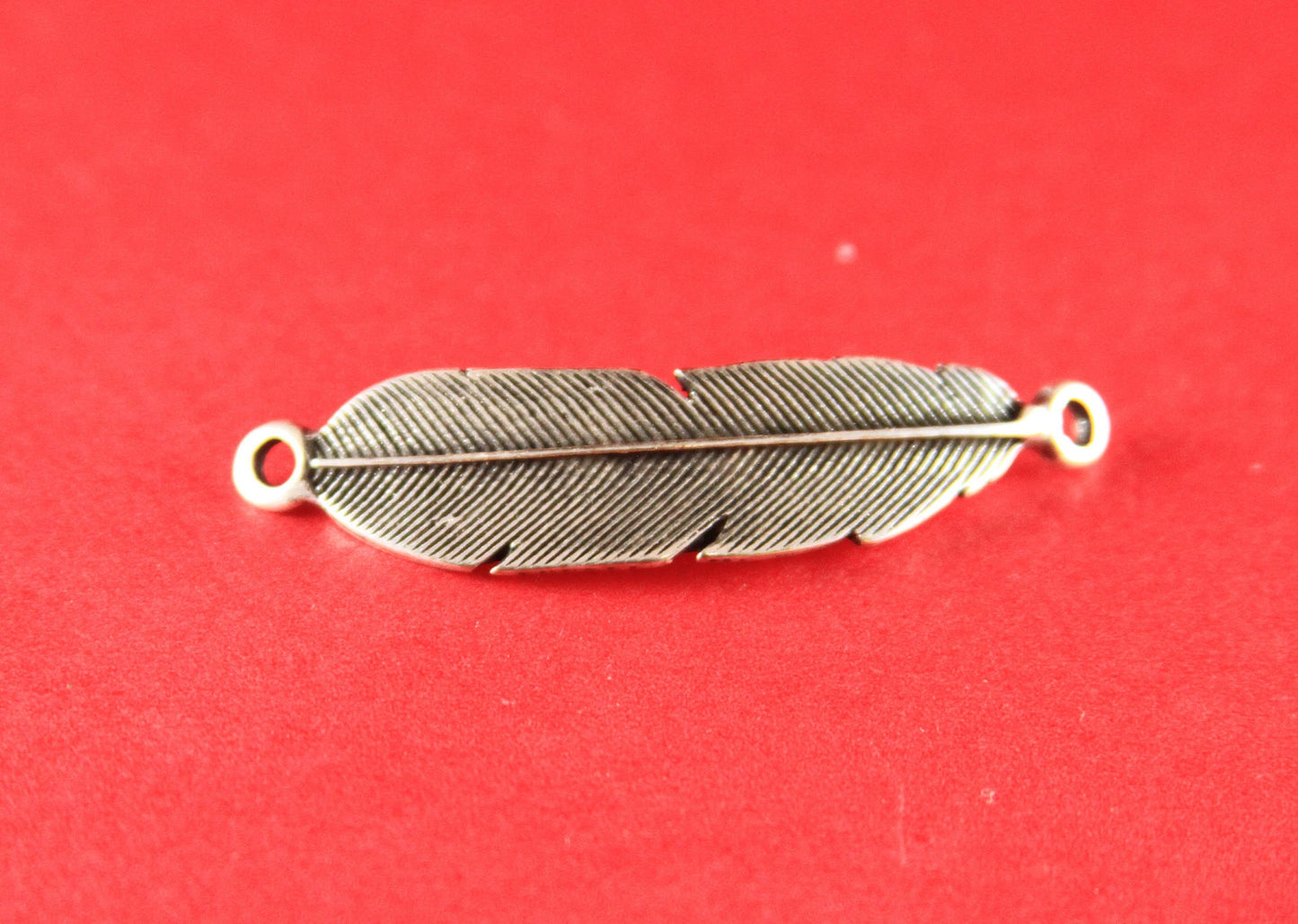 C0056>>MADE in EUROPE zamak feather connector, bracelet connector, bracelet feather connector  qty 1
