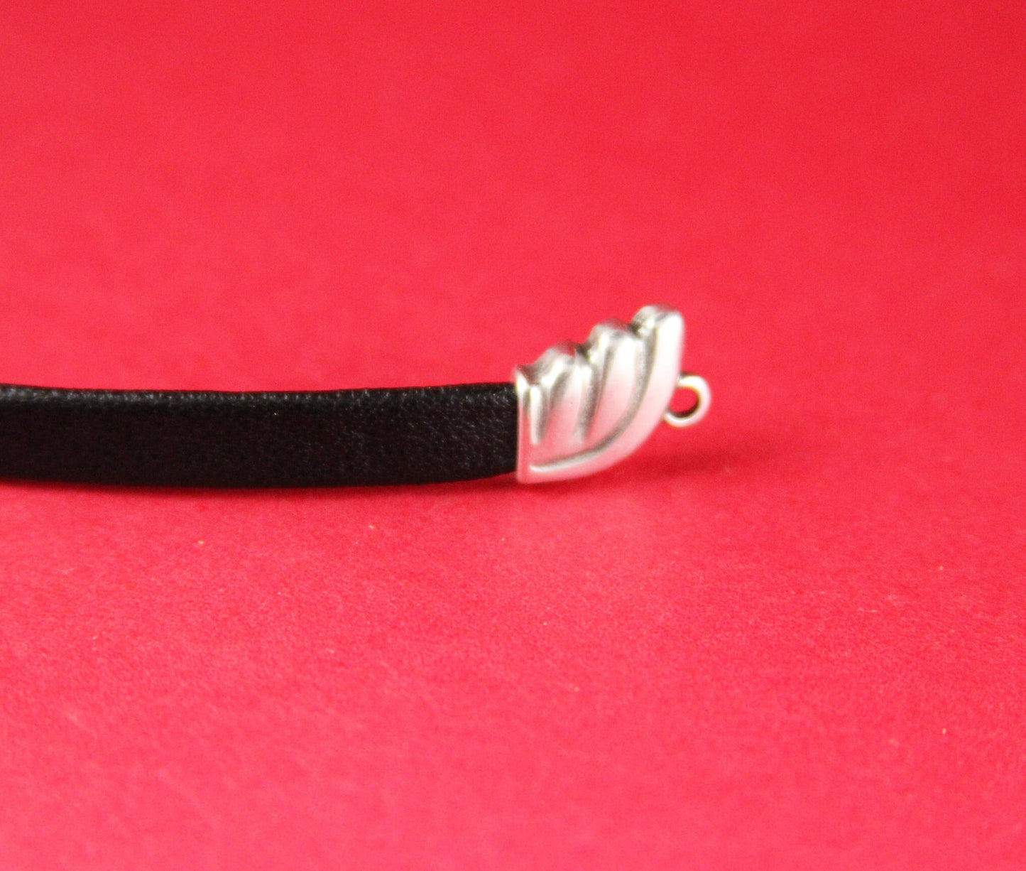 6/3 MADE IN EUROPE 2 leather cord ends, 5mm flat leather cord end caps, flat leather cord clasp, 5mm flat cord ends, Qty2