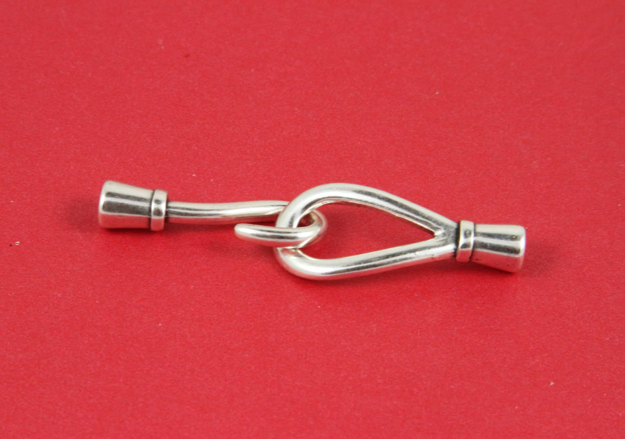 RC0015>>MADE in EUROPE zamak hook clasp, round cord hook, 4mm cord hook clasp, 4mm round cord hook clasp (ng0542-027) Qty1