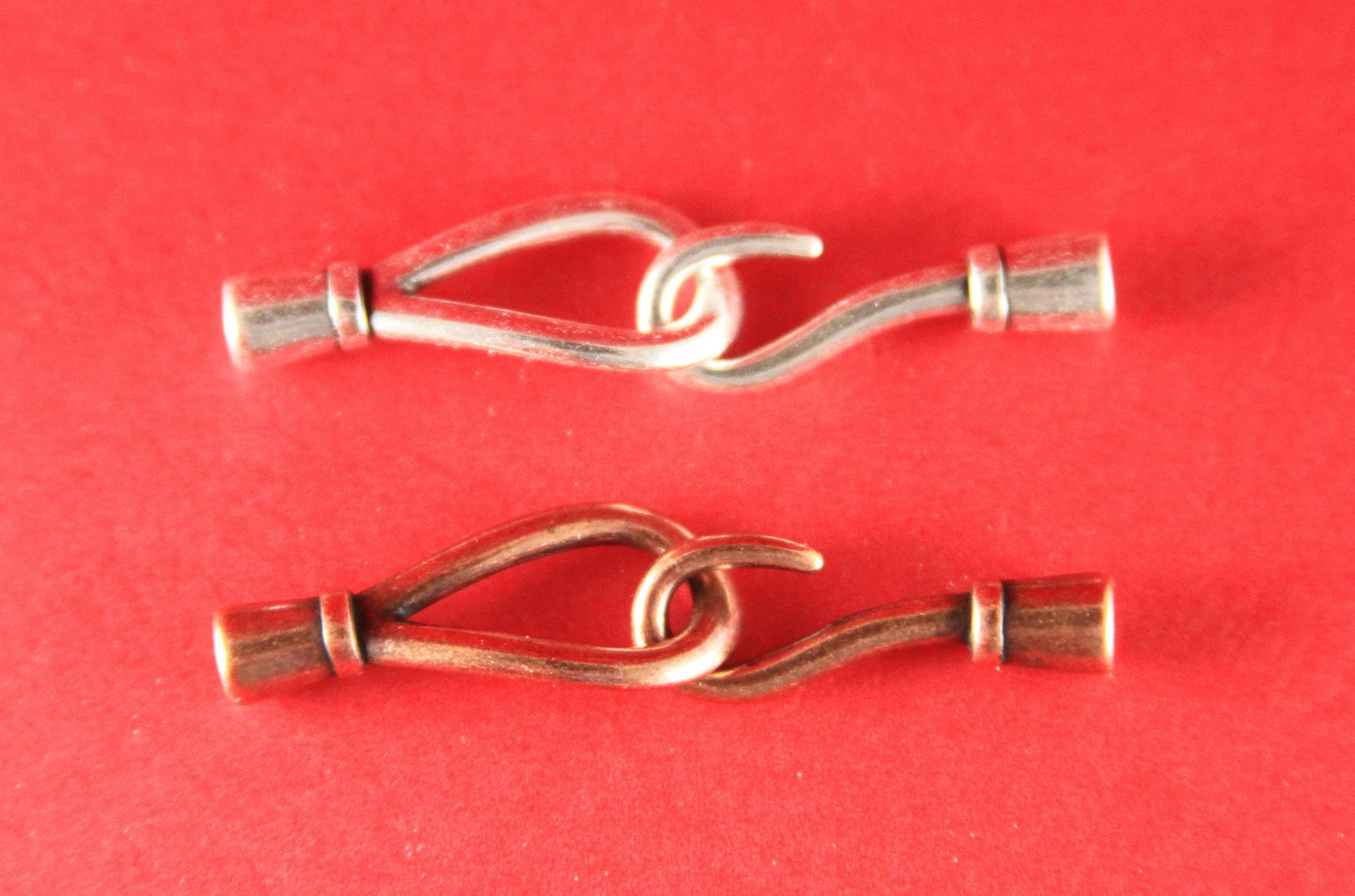 RC0016>>MADE in EUROPE zamak hook clasp, copper round cord hook, 4mm cord hook clasp, 4mm round cord hook clasp (ng0542-010) Qty1