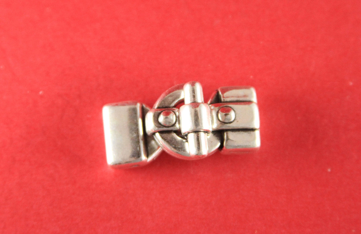 FC0123>>MADE in EUROPE zamak hook clasp, 10mm flat cord clasp, silver hook clasp, Qty1
