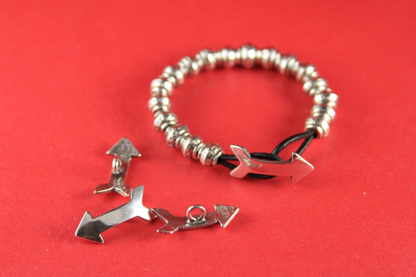 RC0041>> MADE in EUROPE 2 arrow toggle bars, silver arrow bar clasp for bracelet (ABLZ166S) Qty2