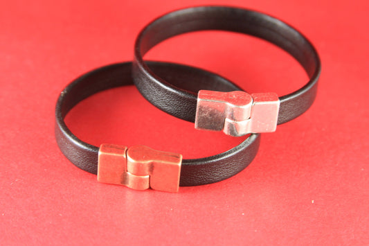 FC0053>>MADE in EUROPE zamak clasp, 10mm flat cord clasp, silver and copper bendable clasp Qty1