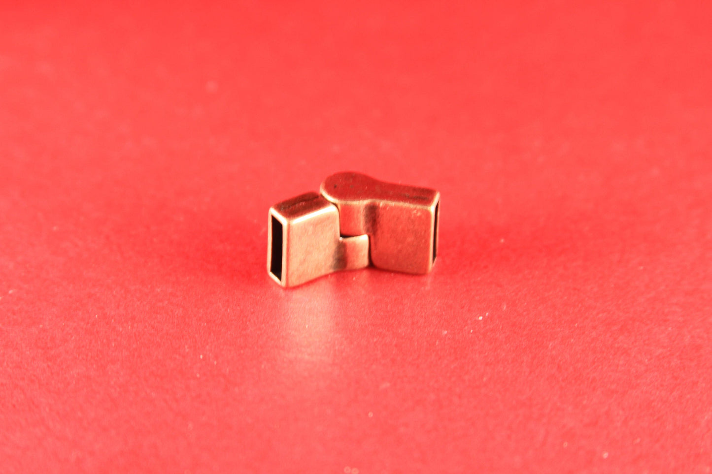 FC0053>>MADE in EUROPE zamak clasp, 10mm flat cord clasp, silver and copper bendable clasp Qty1