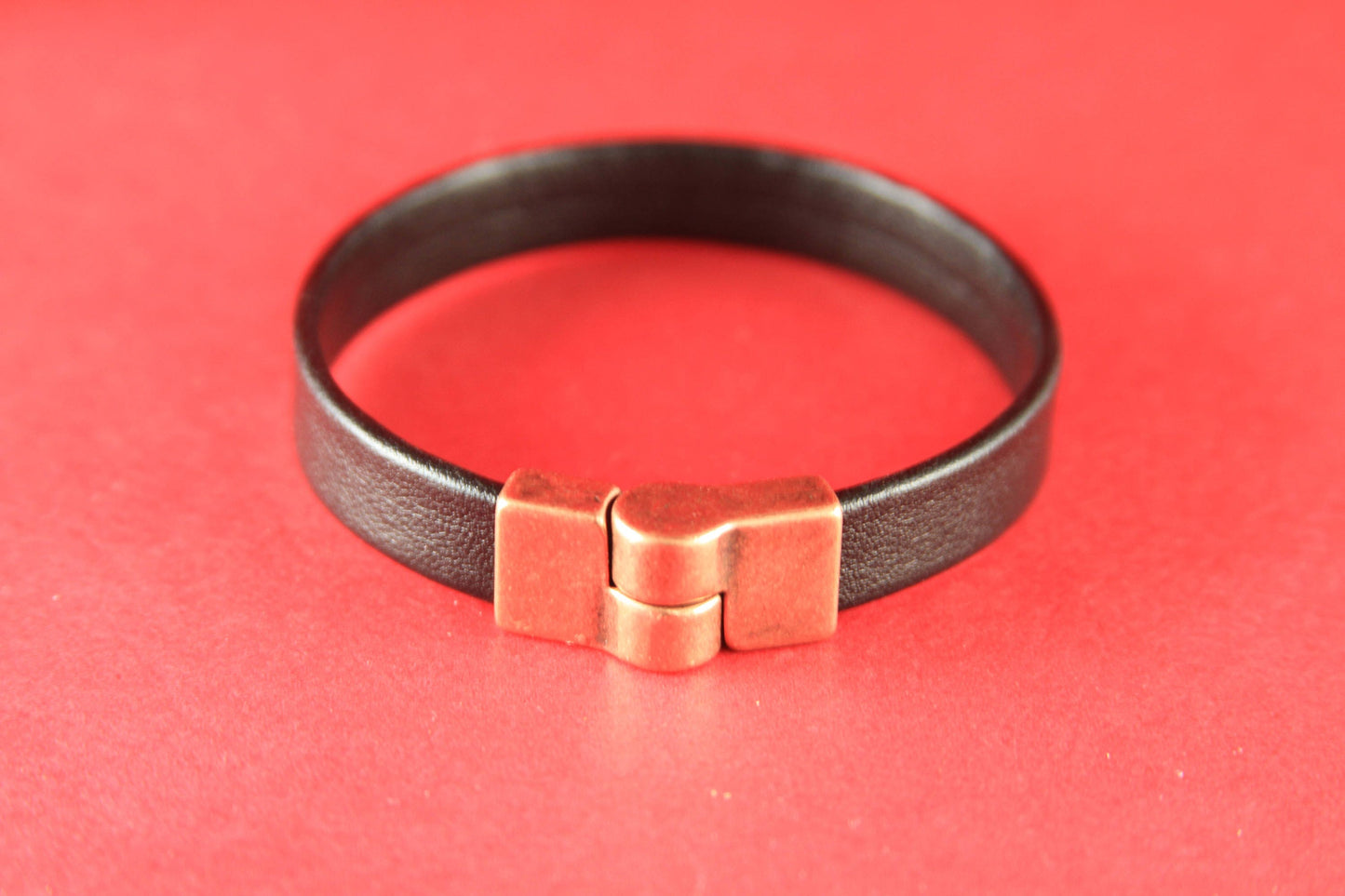 FC0053>>MADE in EUROPE zamak clasp, 10mm flat cord clasp, silver and copper bendable clasp Qty1