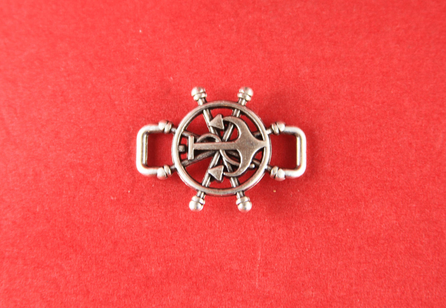 C0122>>MADE in EUROPE zamak anchor connector with 2 loop makers, bracelet anchor connector qty 1 set