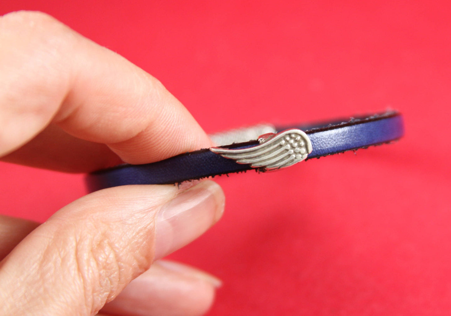 FS0153>>MADE in EUROPE 2 zamak wing sliders, 5mm cord zamak slider, flat 5mm cord slider, angel wing slider, Qty2
