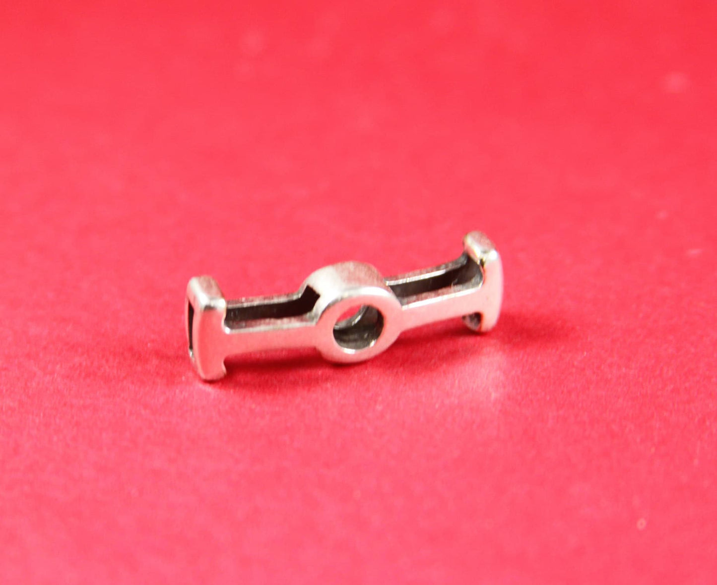 FS0134>>MADE in EUROPE zamak slider, 5mm cord slider tube, flat 5mm cord slider bead, silver slider tube  Qty1