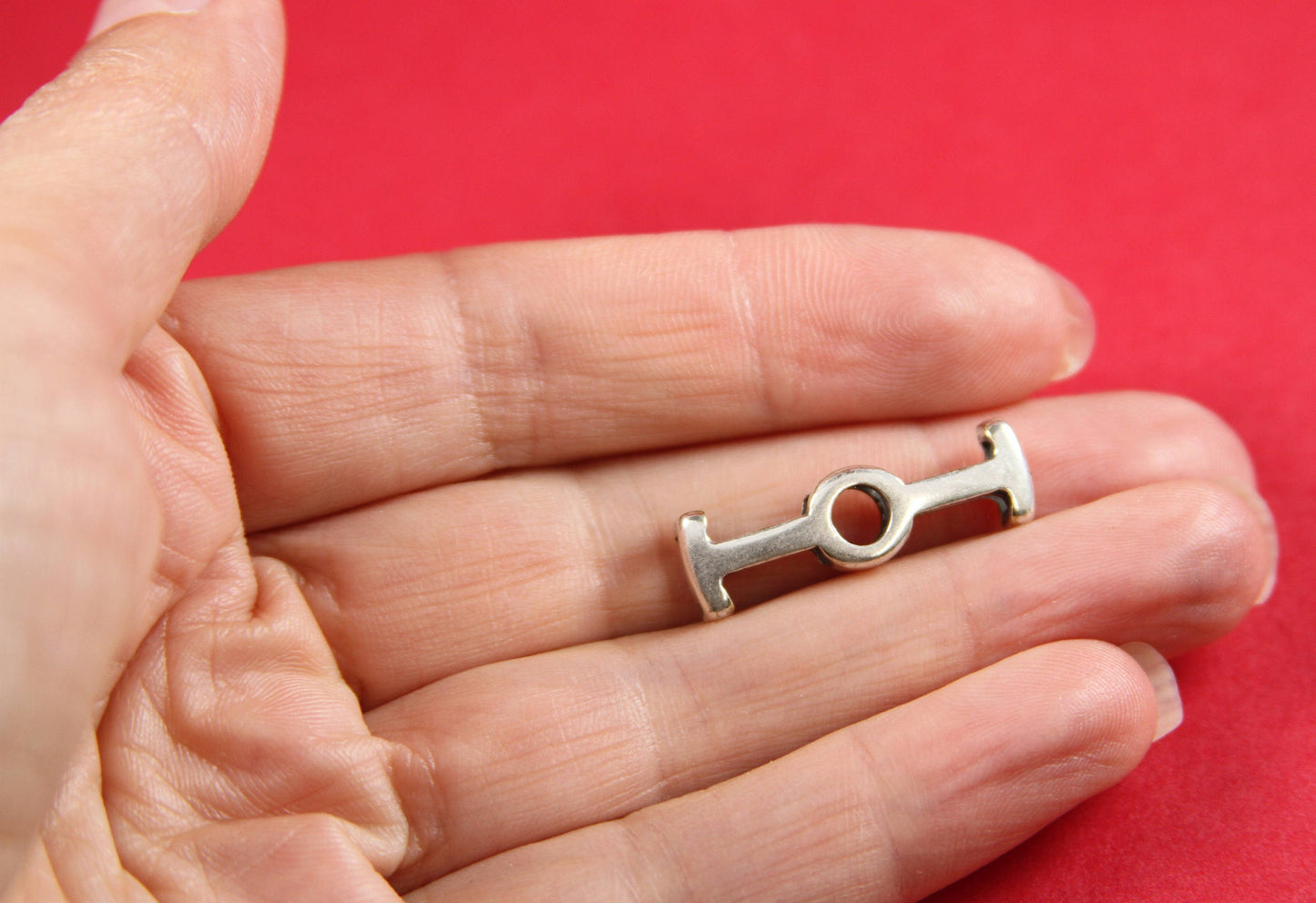 FS0134>>MADE in EUROPE zamak slider, 5mm cord slider tube, flat 5mm cord slider bead, silver slider tube  Qty1