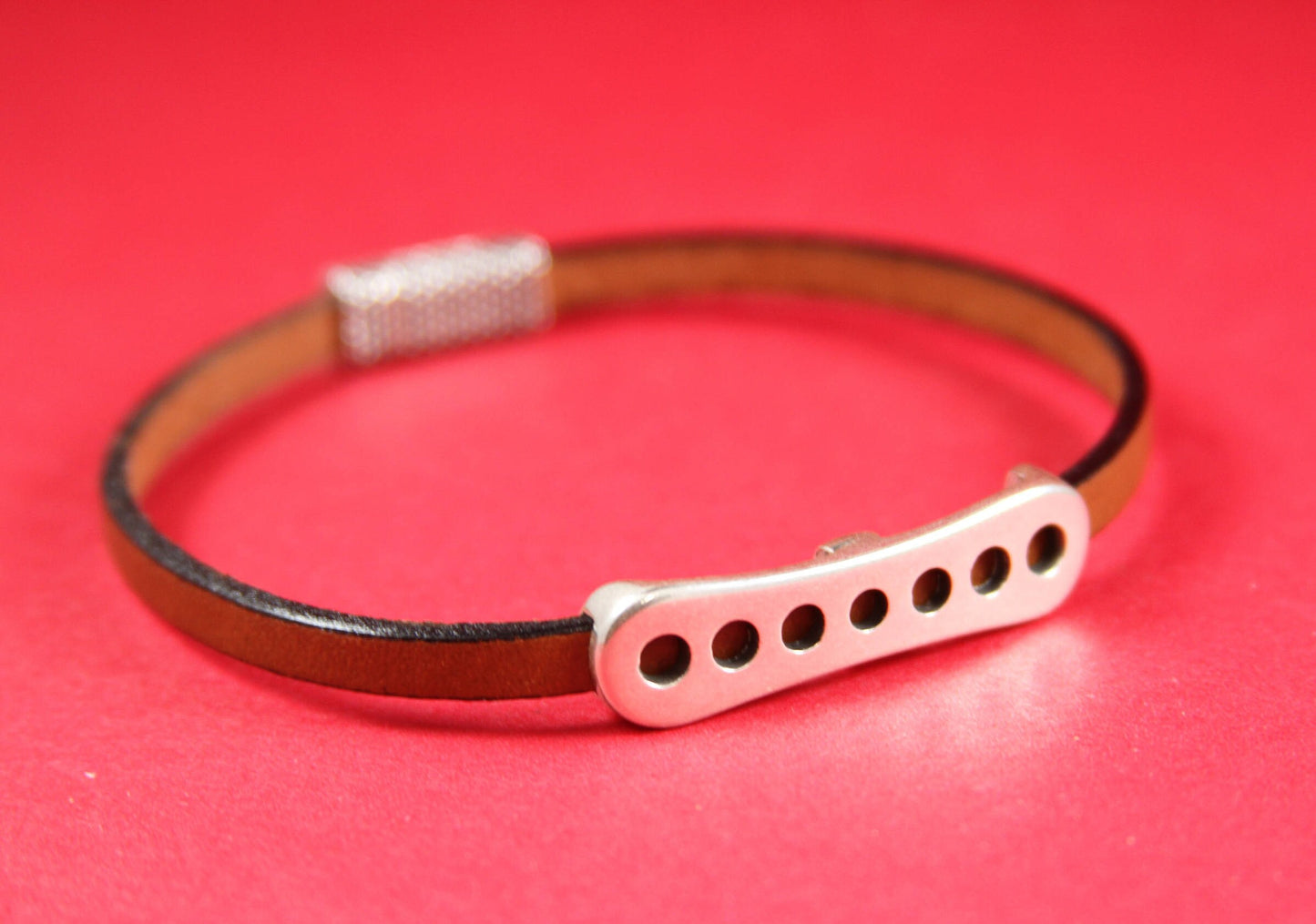 FS0138>>MADE in EUROPE zamak slider, 5mm cord slider tube, flat 5mm cord slider bead, silver slider tube  Qty1
