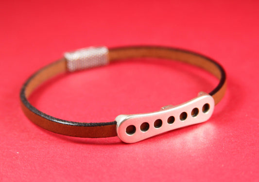 FS0138>>MADE in EUROPE zamak slider, 5mm cord slider tube, flat 5mm cord slider bead, silver slider tube  Qty1