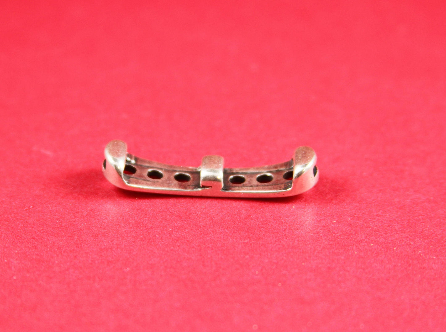 FS0138>>MADE in EUROPE zamak slider, 5mm cord slider tube, flat 5mm cord slider bead, silver slider tube  Qty1