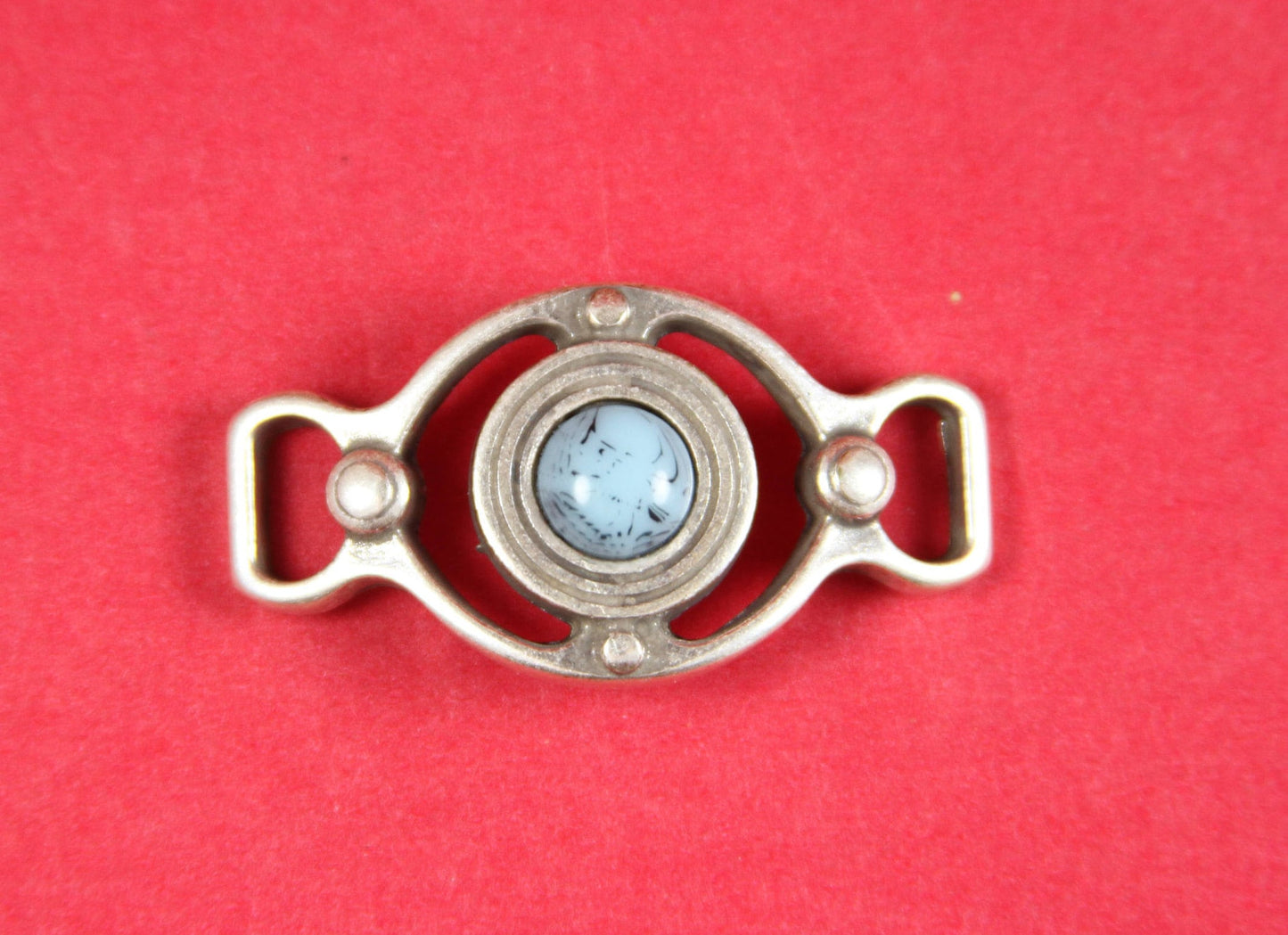C0101>>MADE in EUROPE  flat cord zamak connector, 6mm cord connector, 5mm cord connector with cabochon Qty1