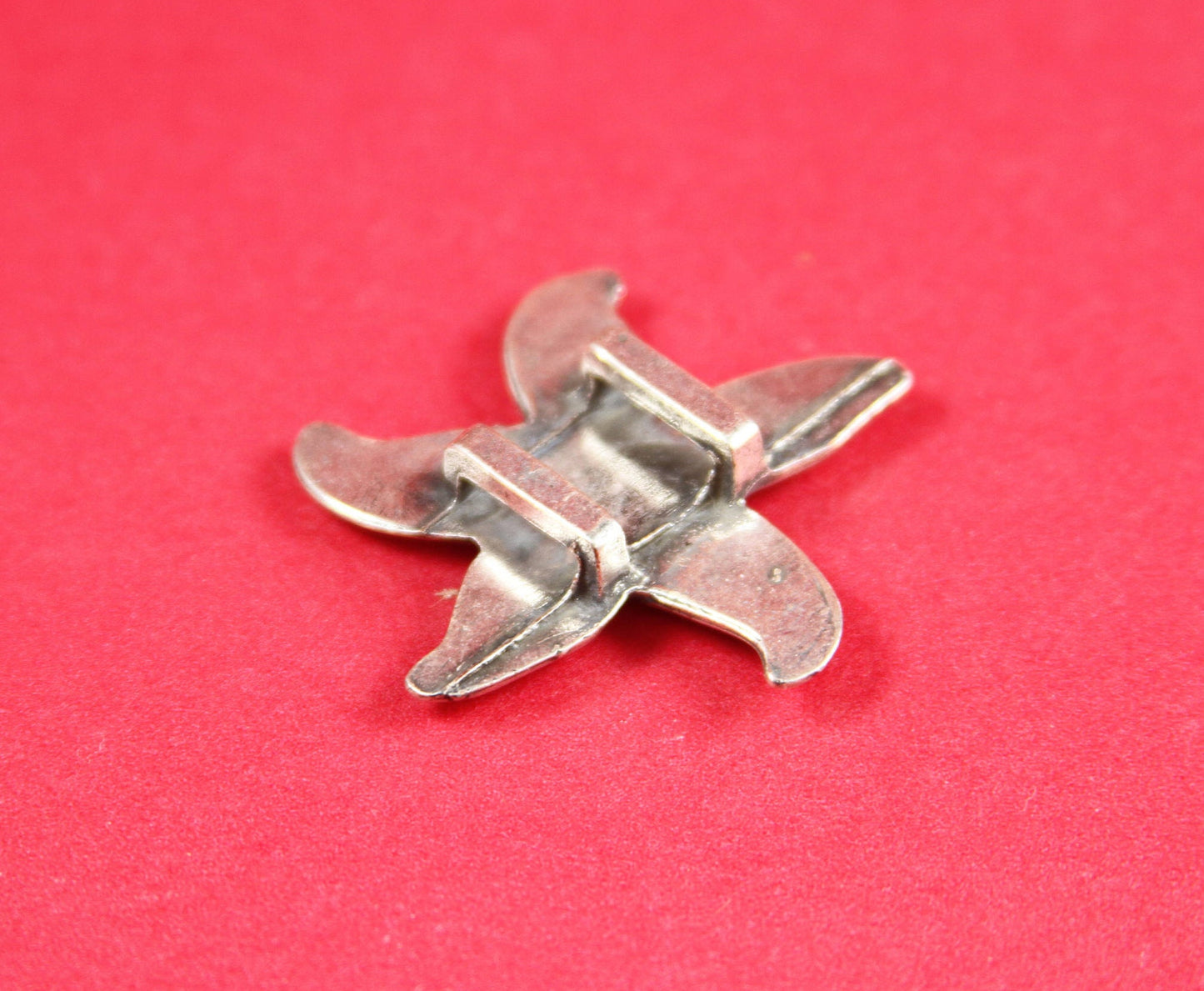 FS0196>> MADE IN EUROPE zamak starfish slider, 10mm flat cord sea star slider, large silver starfish slider Qty1