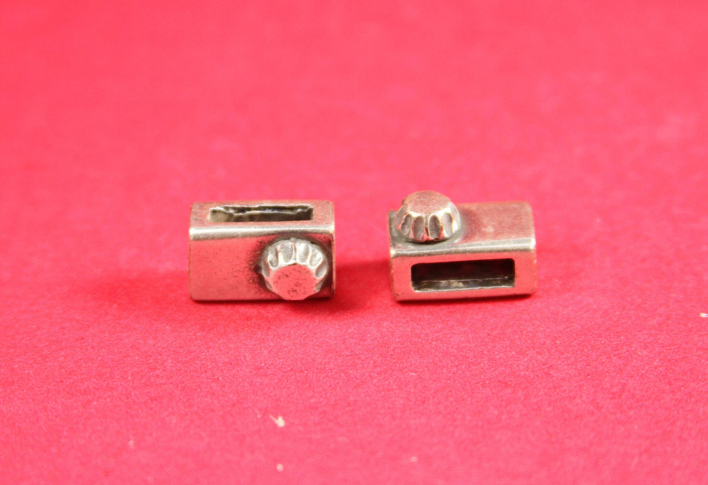FS0156>>MADE in EUROPE 2 zamak sliders, 10mm flat cord sliders, 10mm leather cord  sliders, zamak sliders Qty2