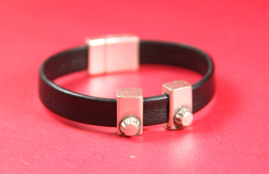 FS0156>>MADE in EUROPE 2 zamak sliders, 10mm flat cord sliders, 10mm leather cord  sliders, zamak sliders Qty2