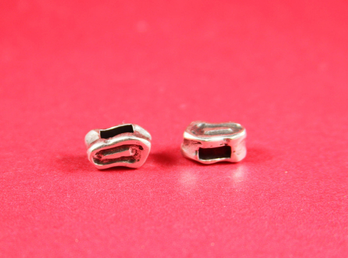 FS0307>>MADE in EUROPE 2 zamak sliders for 6mm cord, flat cord slider, zamak irregular sliders qty2