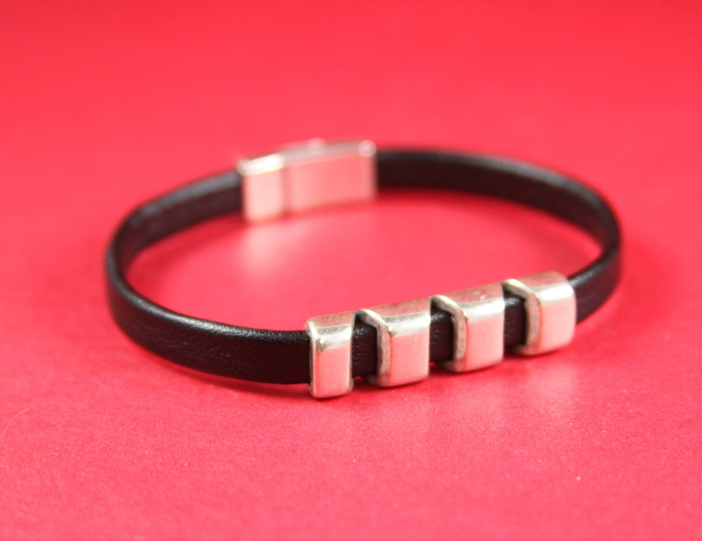 FS0292>>MADE in EUROPE zamak slider, 5mm cord slider tube, flat 5mm cord slider bead, silver slider tube  Qty1