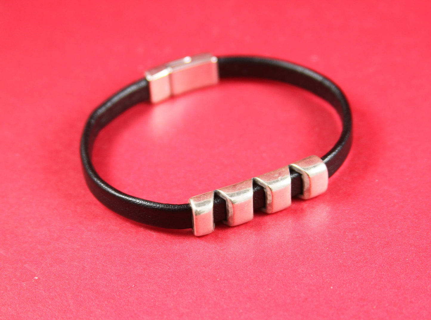 FS0292>>MADE in EUROPE zamak slider, 5mm cord slider tube, flat 5mm cord slider bead, silver slider tube  Qty1