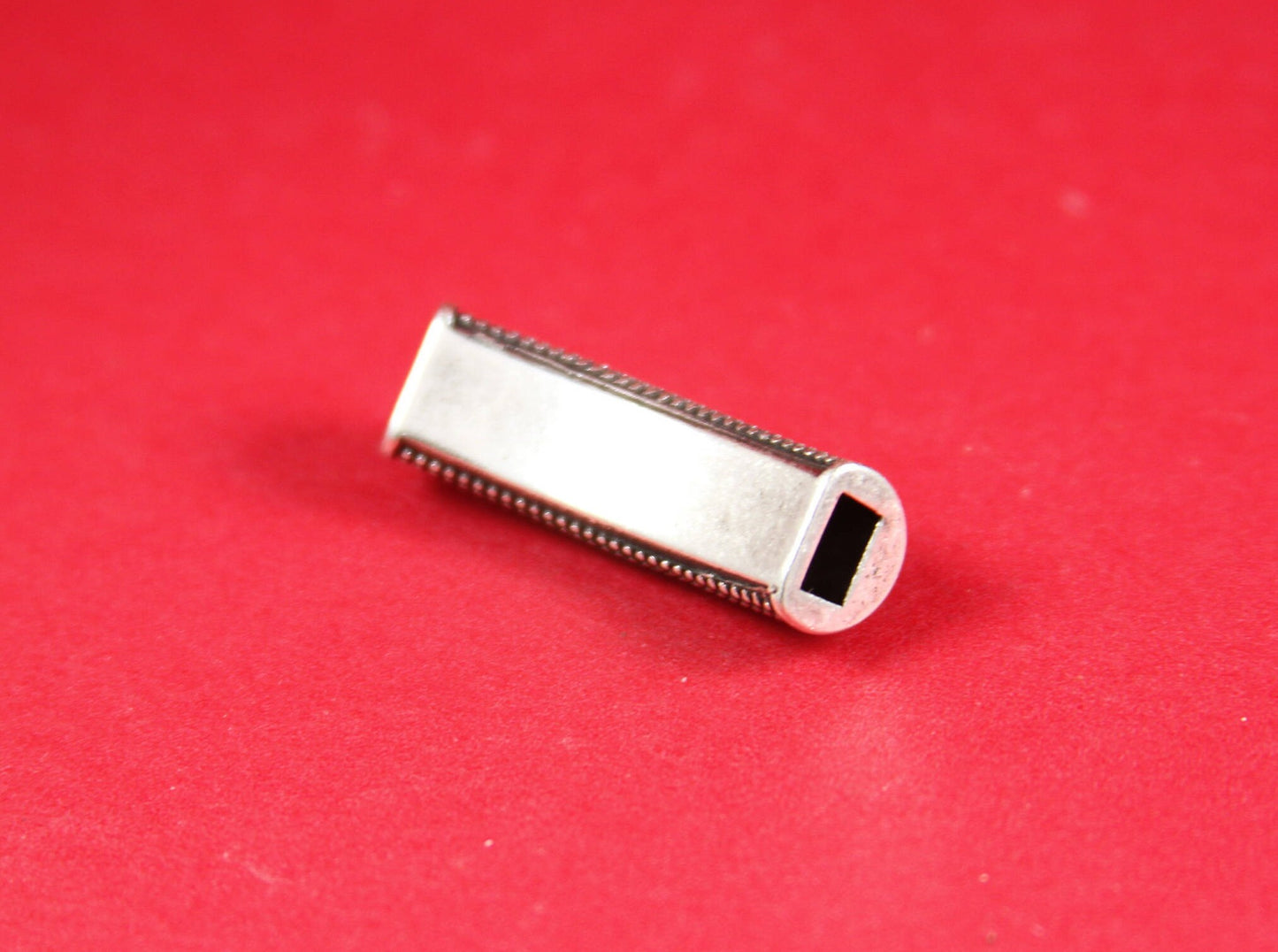 FS0308>>MADE in EUROPE zamak slider, 5mm cord slider tube, flat 5mm cord slider bead, silver slider tube  Qty1