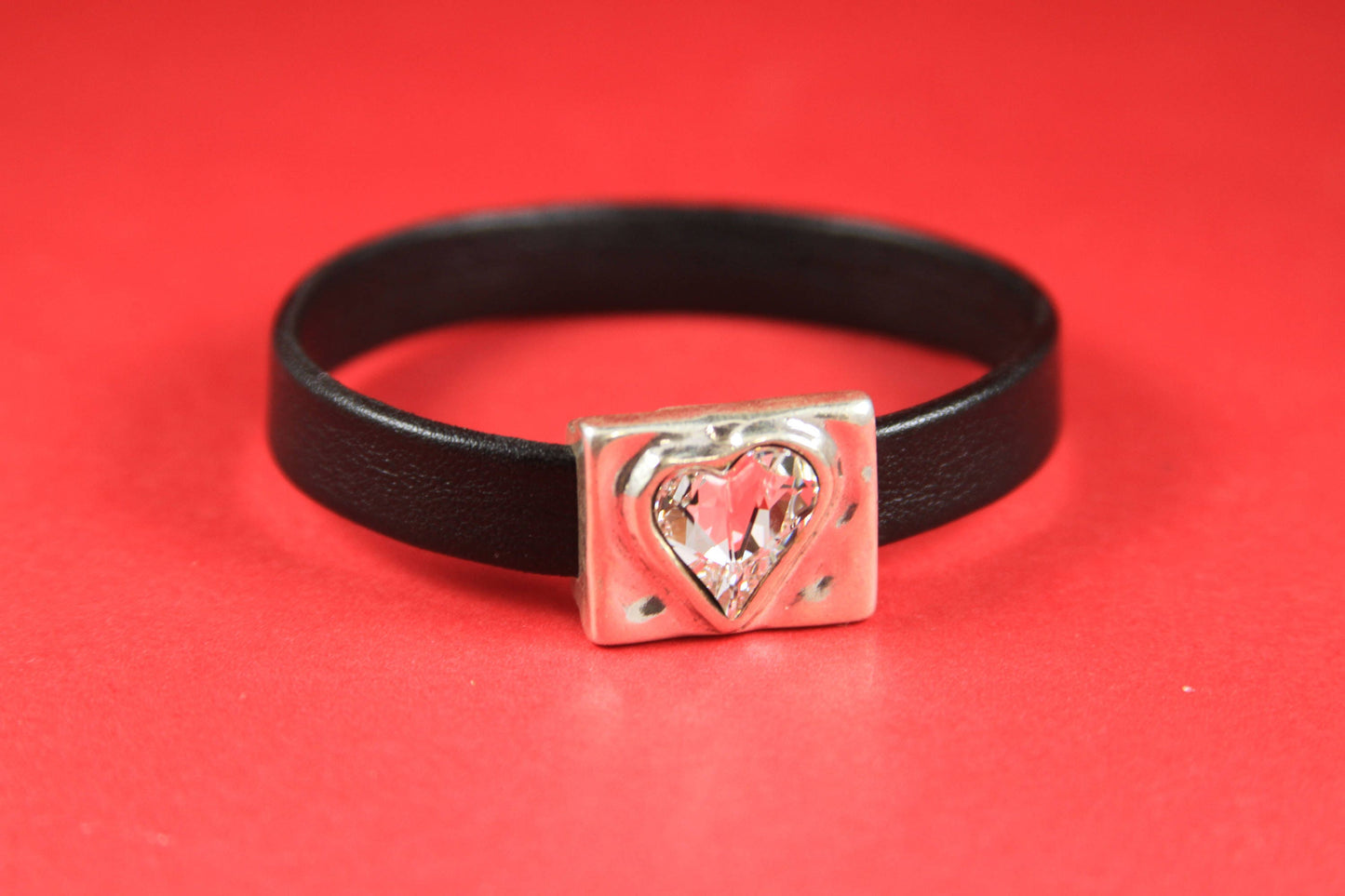FC0153>>MADE in EUROPE zamak magnetic clasp with Swarovski crystal heart, Swarovski heart clasp (95048/10) qty1