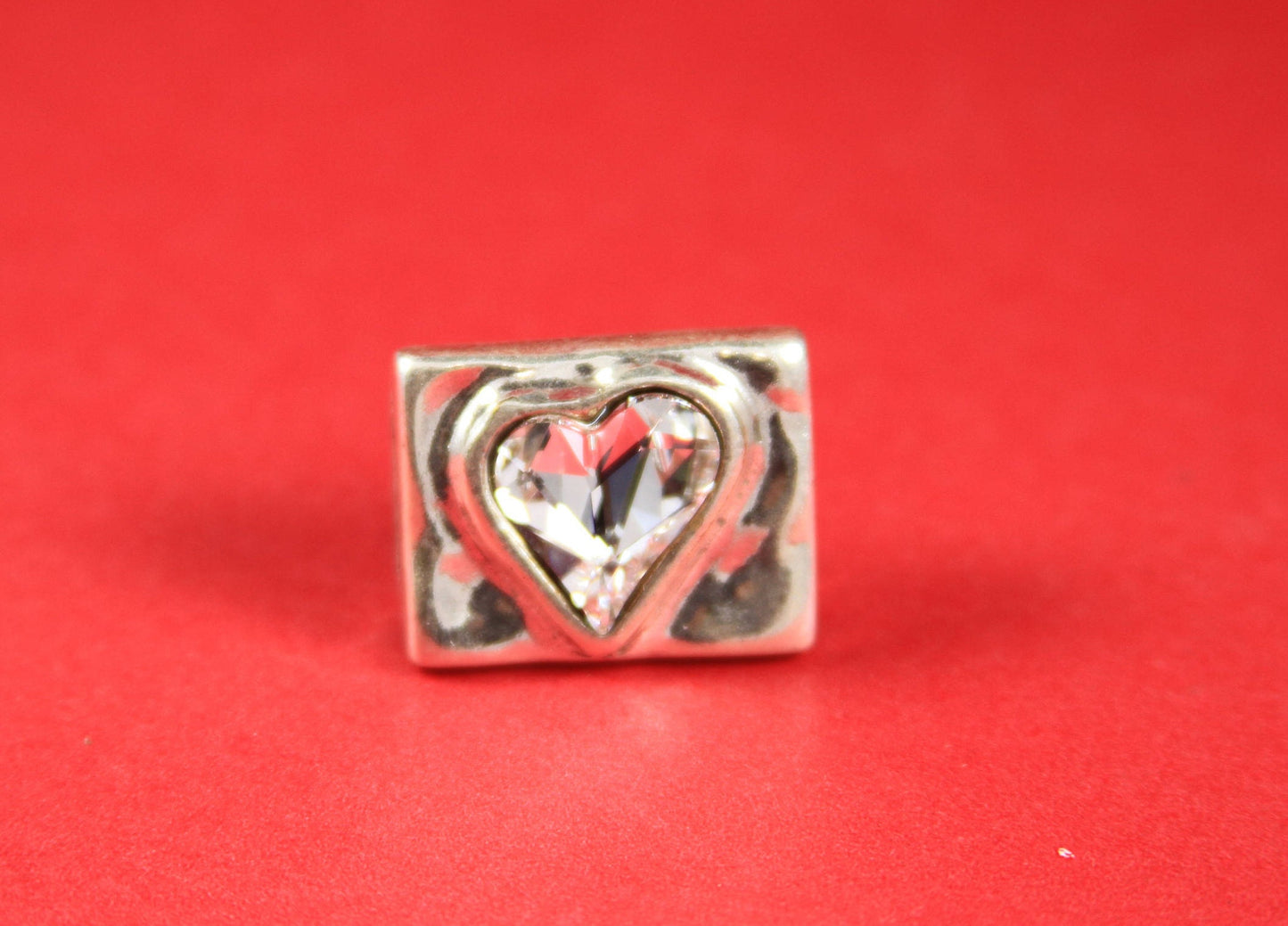 FC0153>>MADE in EUROPE zamak magnetic clasp with Swarovski crystal heart, Swarovski heart clasp (95048/10) qty1