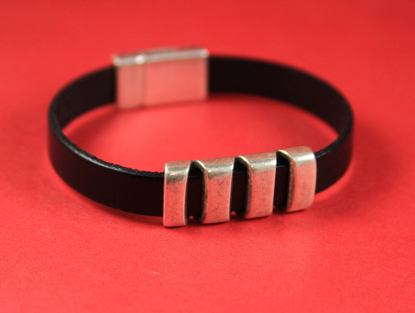 FS0294>>MADE in EUROPE zamak slider tube, zamak slider for 10mm flat leather cord qty1