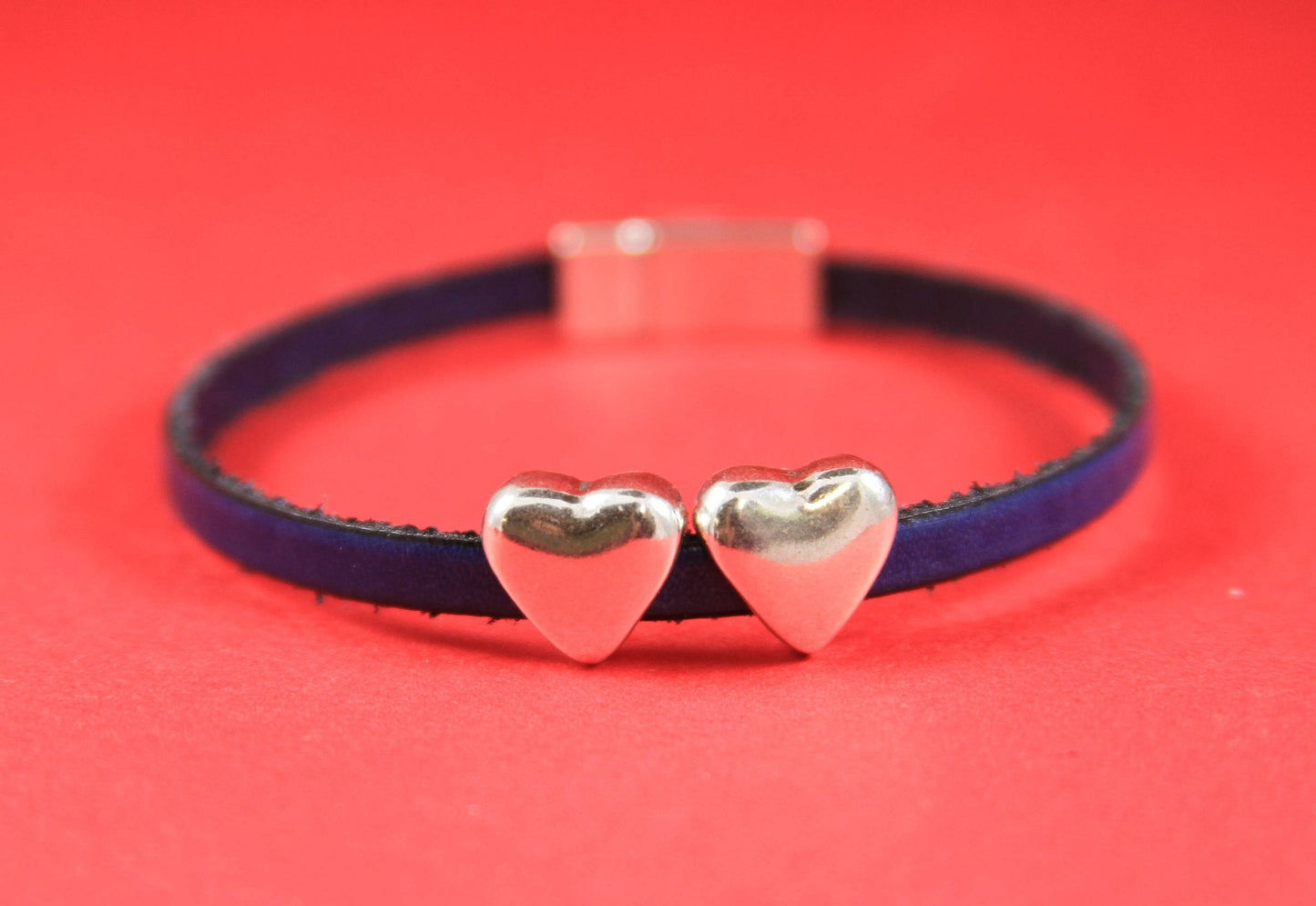 FS0291>>MADE in EUROPE 2 zamak heart sliders for 5mm cord, flat cord heart  slider, silver heart slider qty2