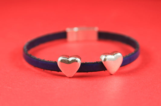 FS0291>>MADE in EUROPE 2 zamak heart sliders for 5mm cord, flat cord heart  slider, silver heart slider qty2