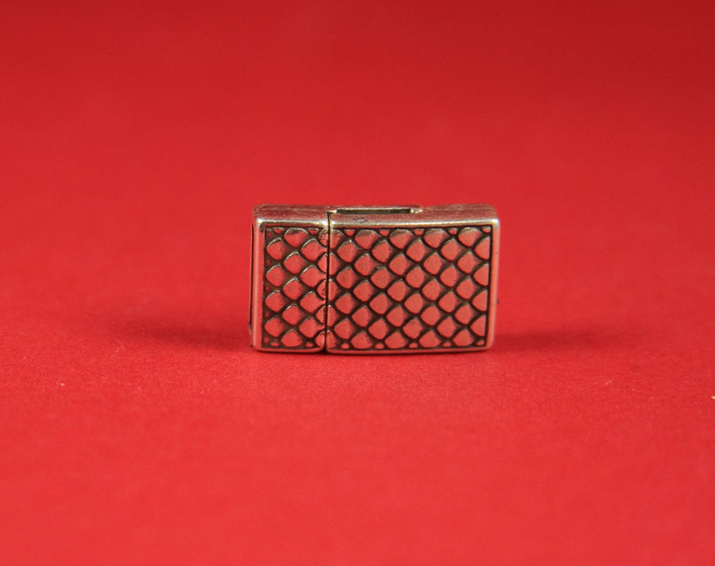 FC0058>>MADE IN EUROPE Zamak clasp for 10mm flat leather cord, silver clasp for flat cord Qty1