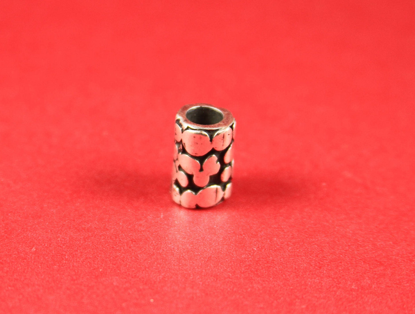 RS0127>>MADE in EUROPE 2 zamak tubes, 5mm hole zamak tube slider, round cord tubes  (76590/05) qty2