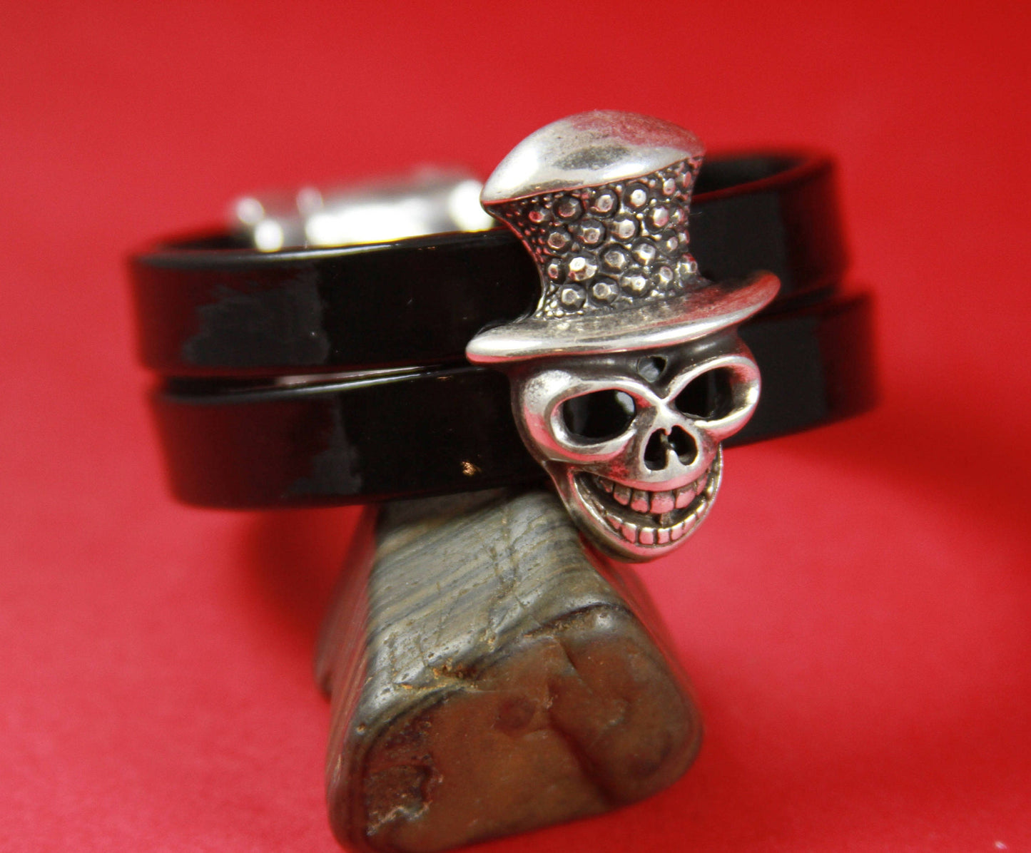 FS0280>>MADE in EUROPE zamak skull slider, flat cord zamak slider, zamak large skull slider for 20mm flat cord qty1
