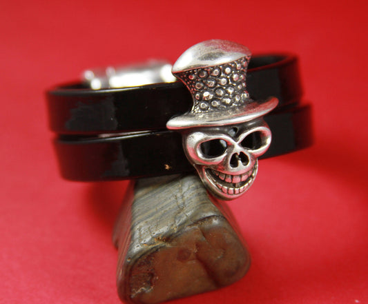 FS0280>>MADE in EUROPE zamak skull slider, flat cord zamak slider, zamak large skull slider for 20mm flat cord qty1