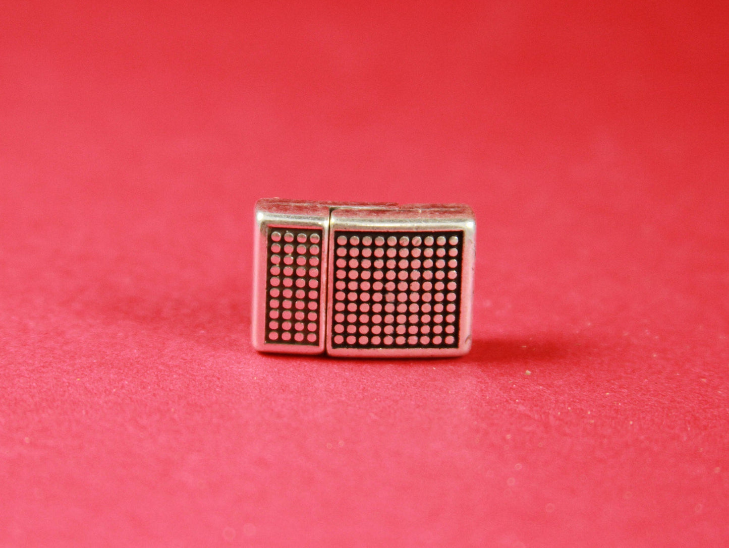 FC0133>>MADE in EUROPE zamak  clasp, 10mm flat cord clasp, flat leather cord  clasp, polka clasp (78887/10) Qty1