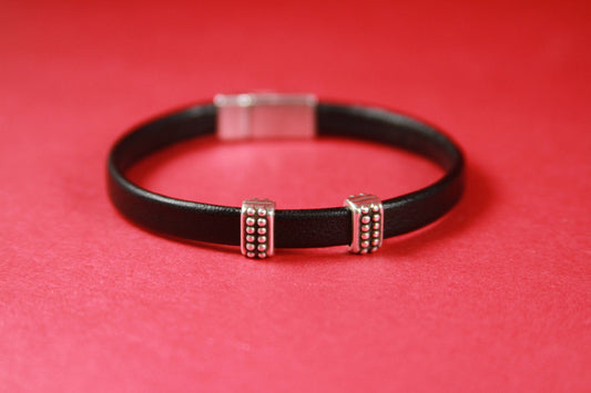 FS0099>>MADE in EUROPE 4 zamak beaded sliders for 6mm cord, flat cord sliders, zamak 6mm beaded slider qty4