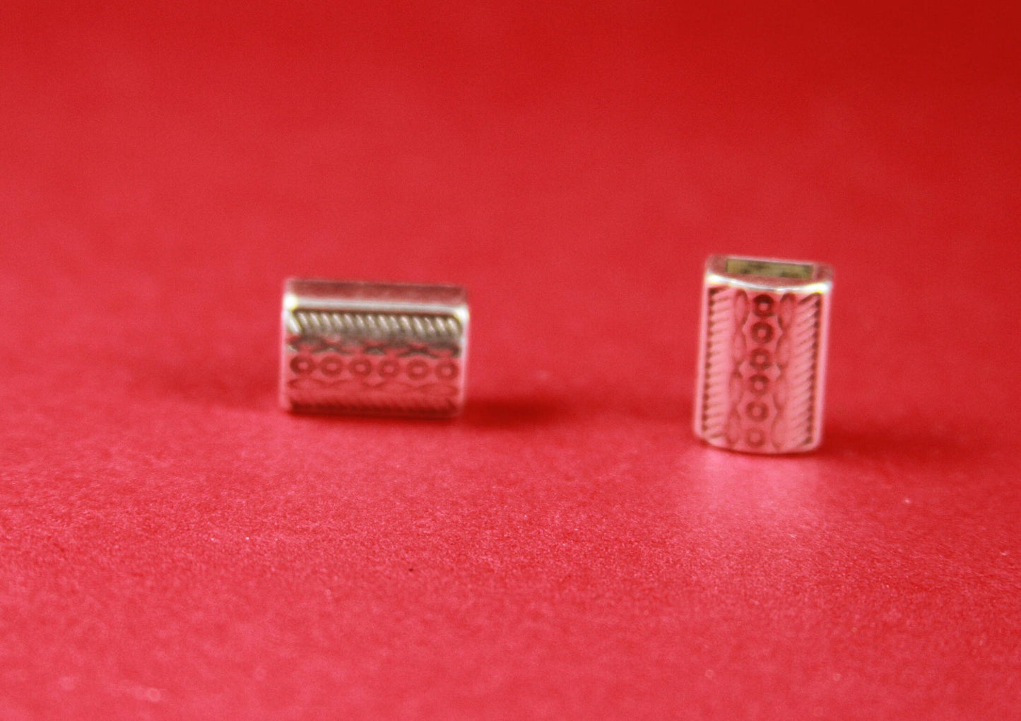 FS0287>> MADE in EUROPE 2 zamak sliders for 6mm cord, flat cord slider, zamak textured sliders qty2