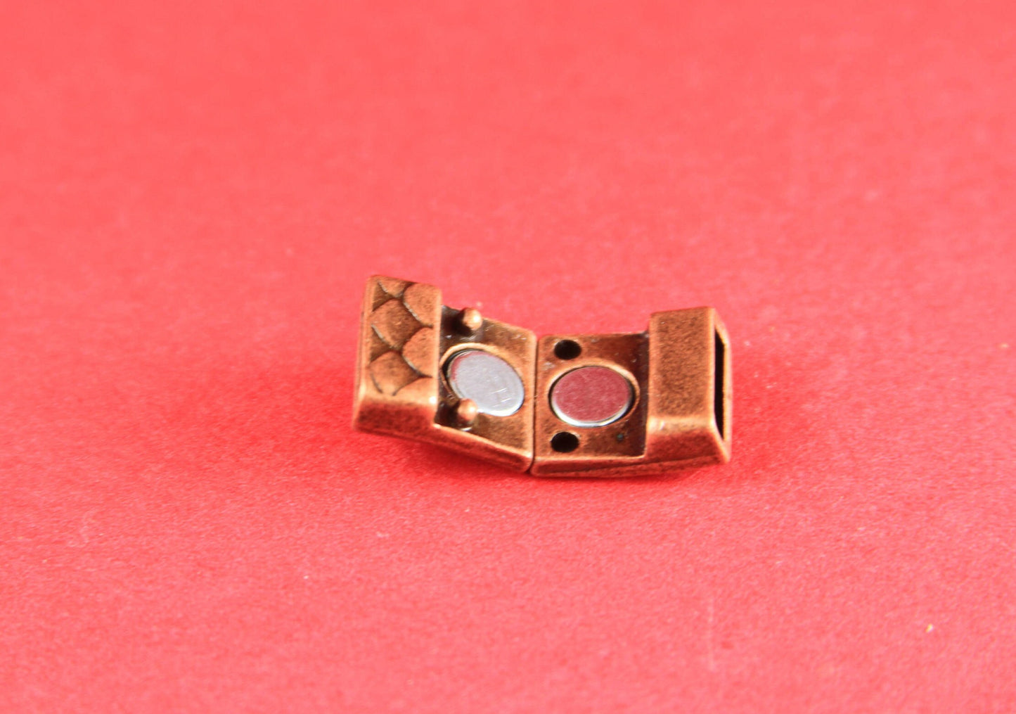 FC0270>>MADE in EUROPE zamak clasp, 10mm copper clasp, flat leather cord clasp, snakeskin clasp Qty1