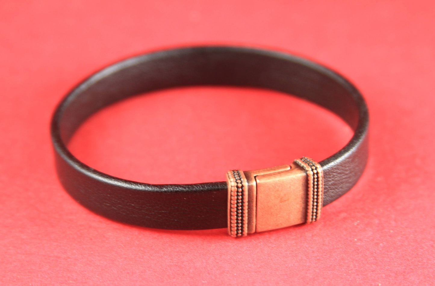 FC0187>>MADE in EUROPE zamak clasp, 10mm flat cord clasp, flat cord copper clasp, copper clasp  Qty1