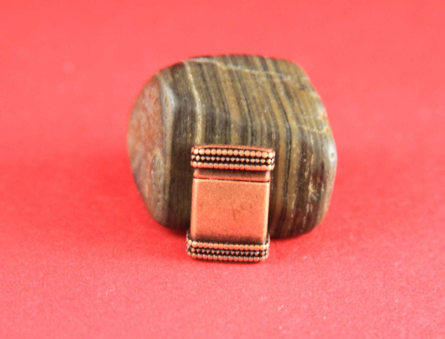 FC0187>>MADE in EUROPE zamak clasp, 10mm flat cord clasp, flat cord copper clasp, copper clasp  Qty1