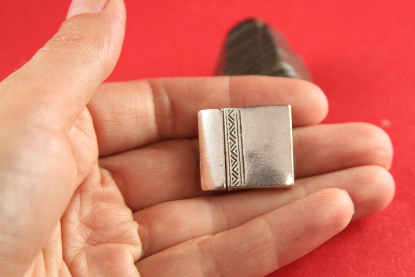 FC0071>> MADE in EUROPE zamak clasp, 20mm flat cord clasp, 20mm flat clasp, silver  clasp Qty1